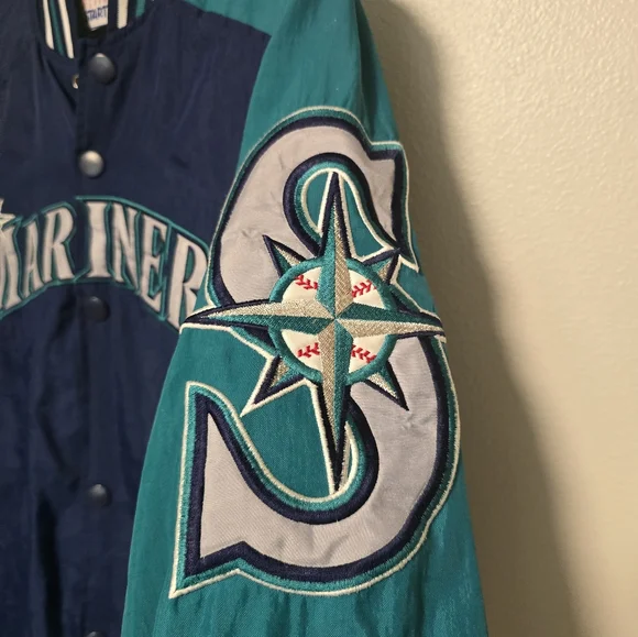 EUC Men's Vintage 90's MLB Seattle Mariners Starter Windbreaker Jacket Large - Picture 4 of 7